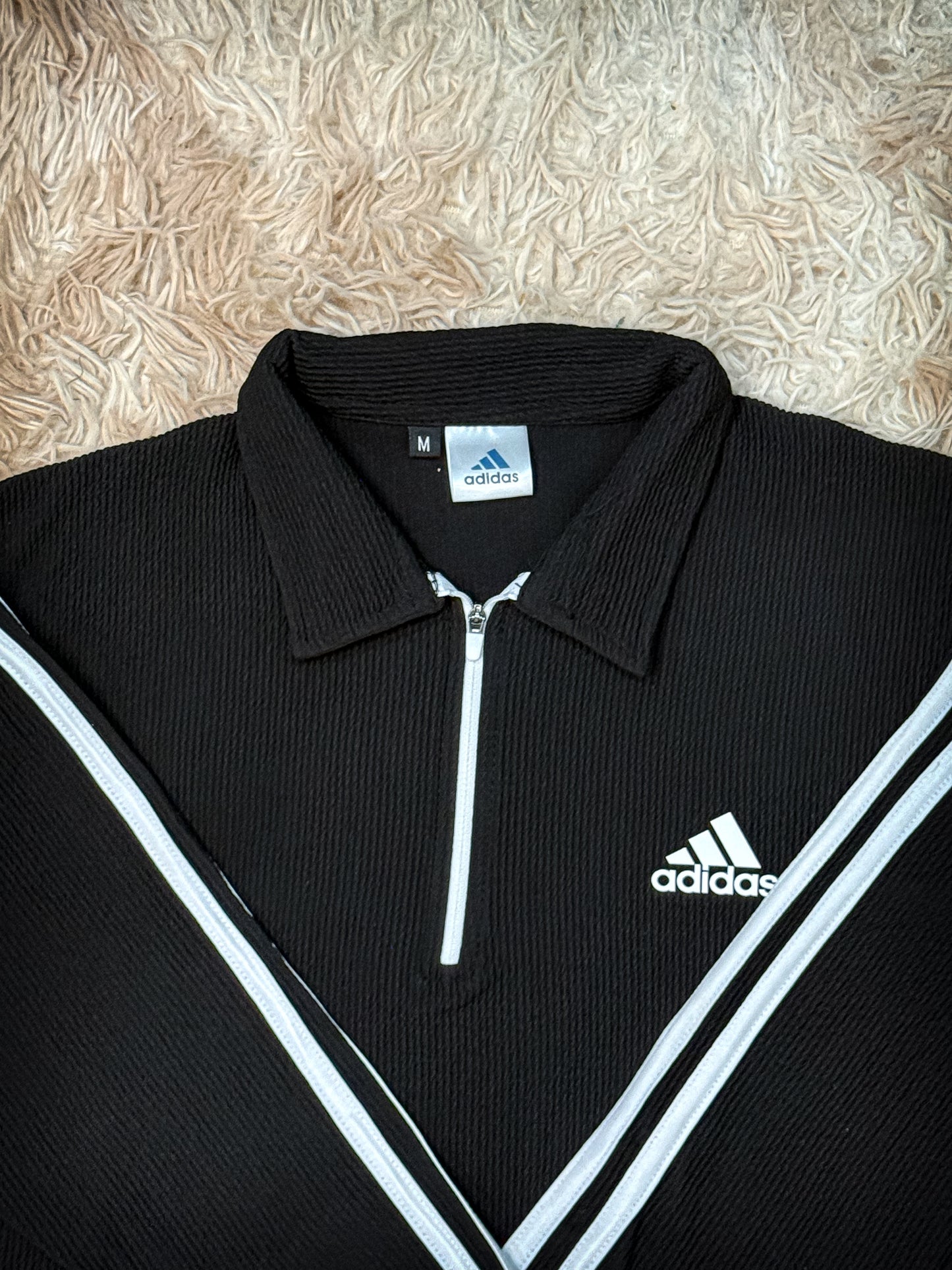 BLACK COLAR HALF ZIP ADIDAS TRACKSUIT FOR MEN'S