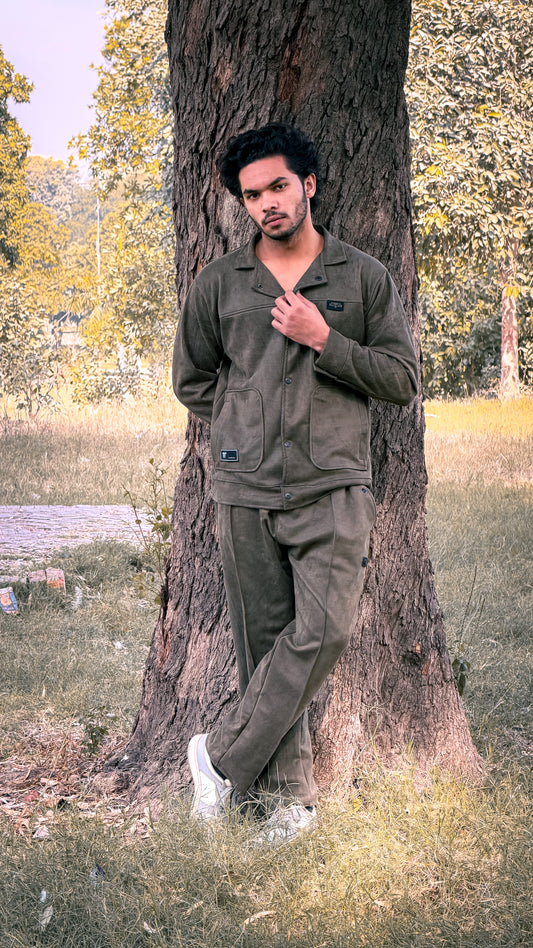 OLIVE GREEN BURBERRY SWEET SCUBA TRACKSUIT FOR MEN,S